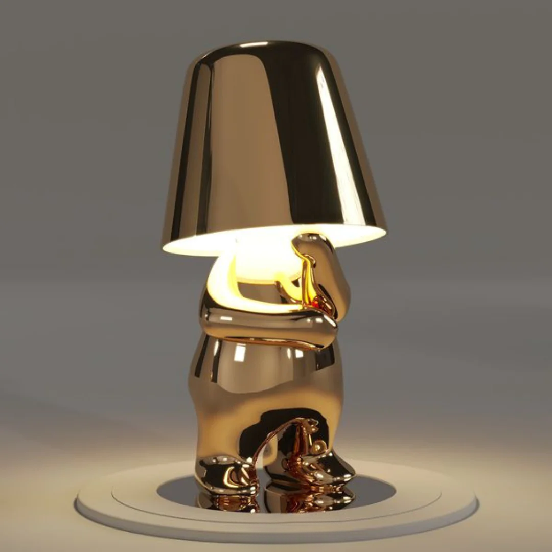 Wiederaufladbare USB-Goldene Resin-Tischlampe mit variabler Helligkeit