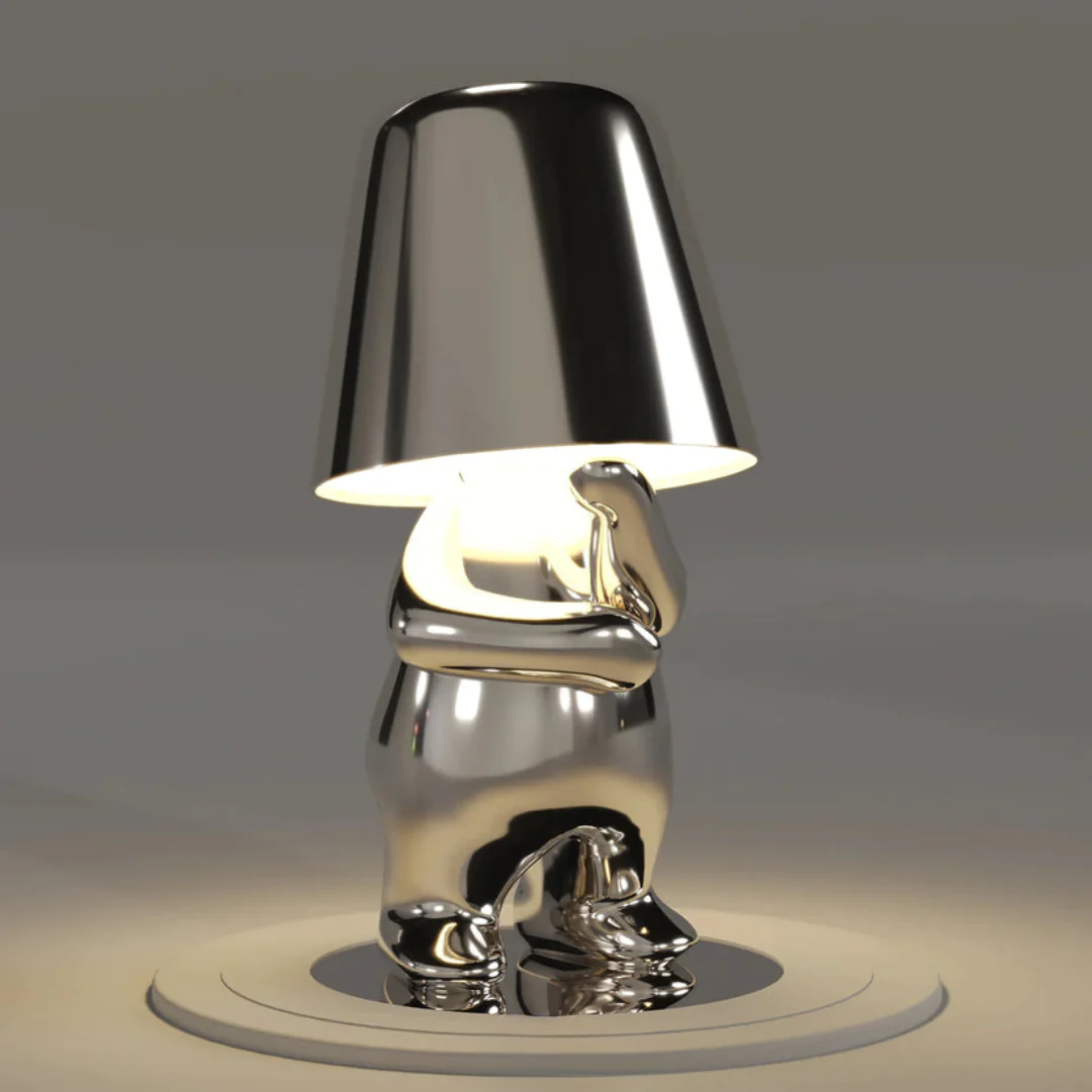Wiederaufladbare USB-Goldene Resin-Tischlampe mit variabler Helligkeit