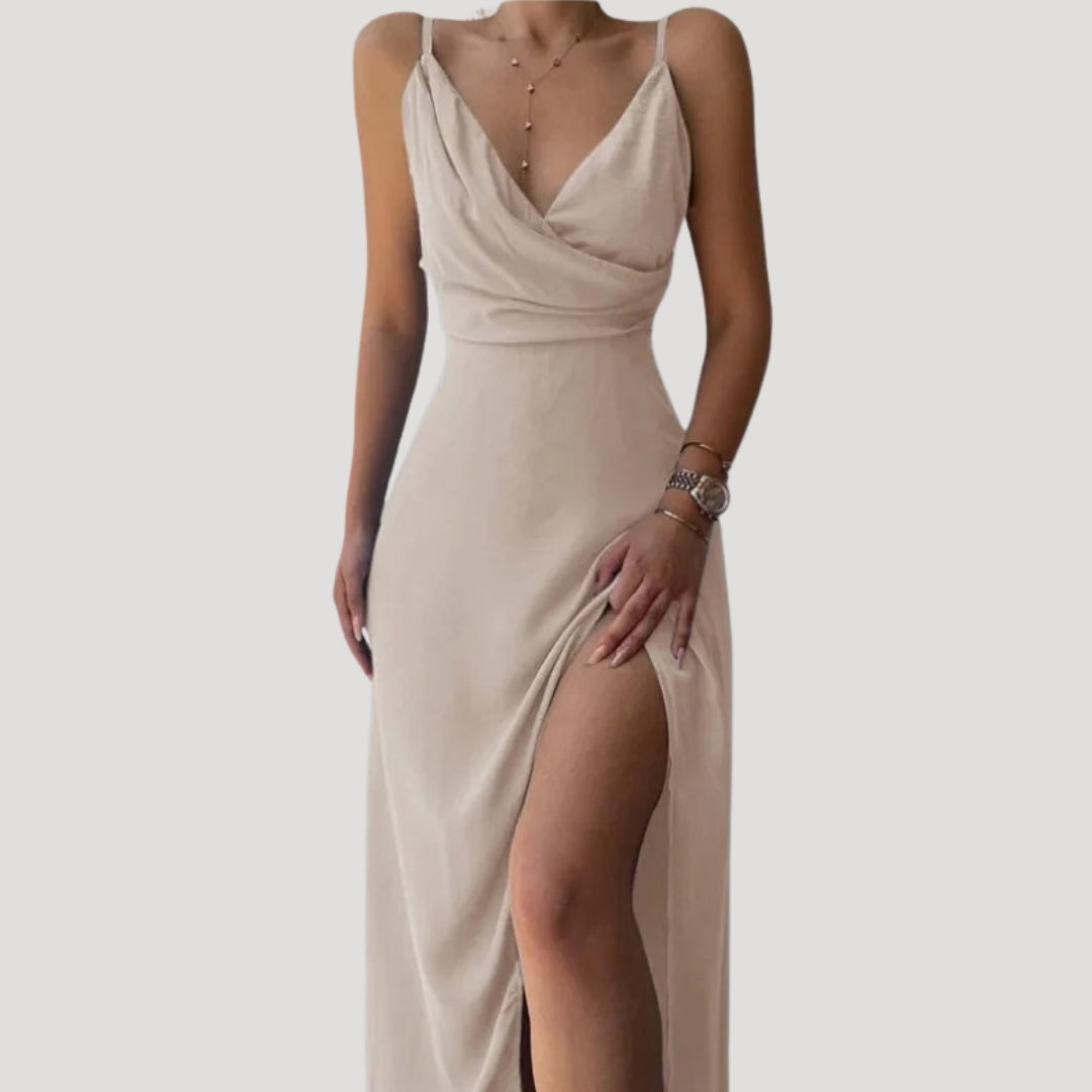 Damen Maxikleid mit Schlitz - Abendkleid für Hochzeitsgäste
