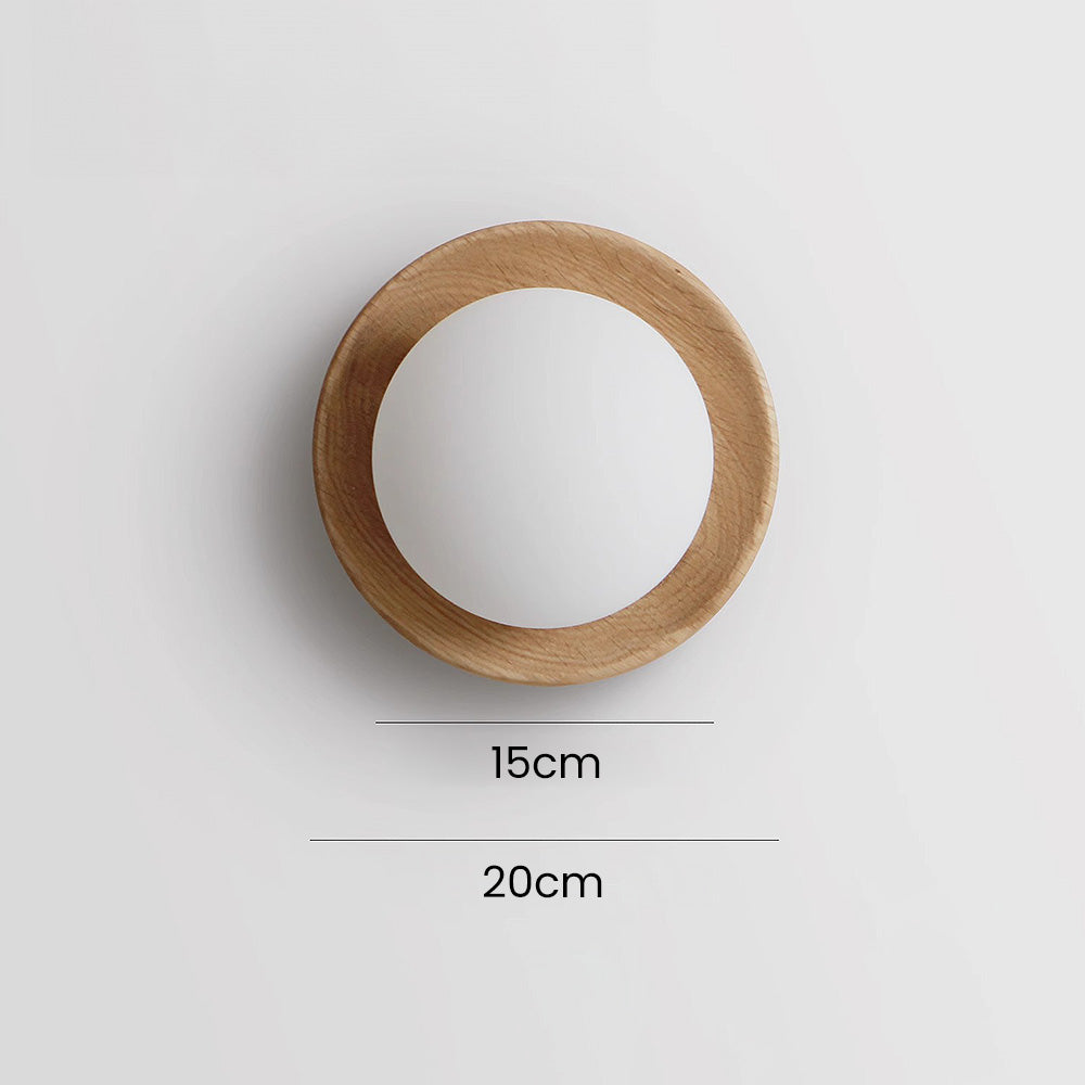 Zeitgenössische Wandapplikation aus Glas mit Holzplatte und eleganter LED-Beleuchtung