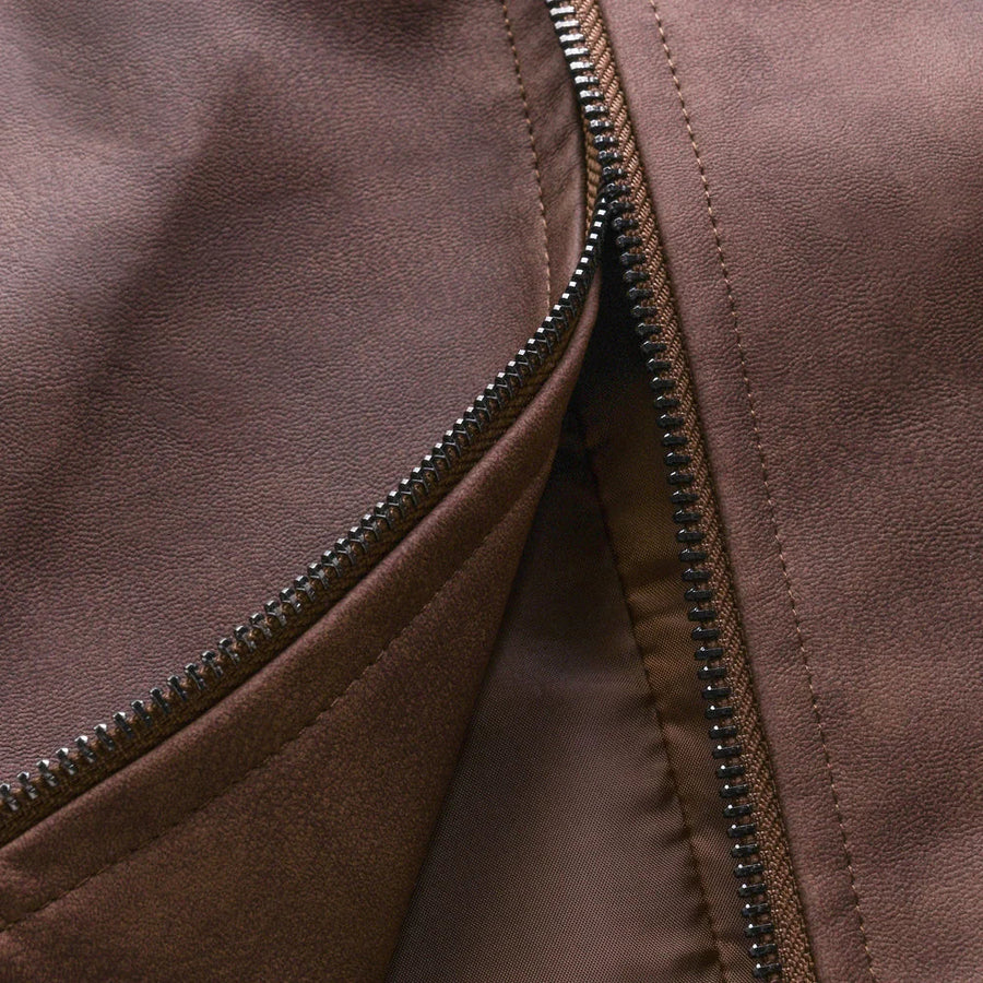 Herren Lederjacke Mit Elegantem Design