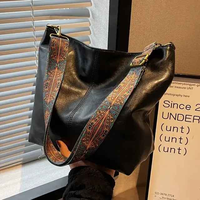 KRISTI - Damen Vintage Skuldertaske mit Lynlås