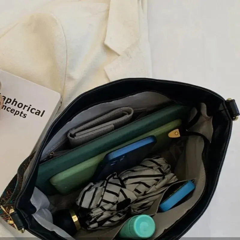 KRISTI - Damen Vintage Skuldertaske mit Lynlås