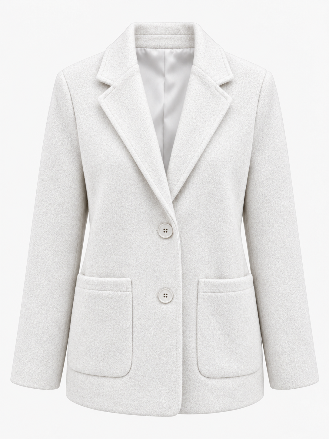 Damen Blazermantel aus Polyester mit Reverskragen, Knopfleiste und Taschen