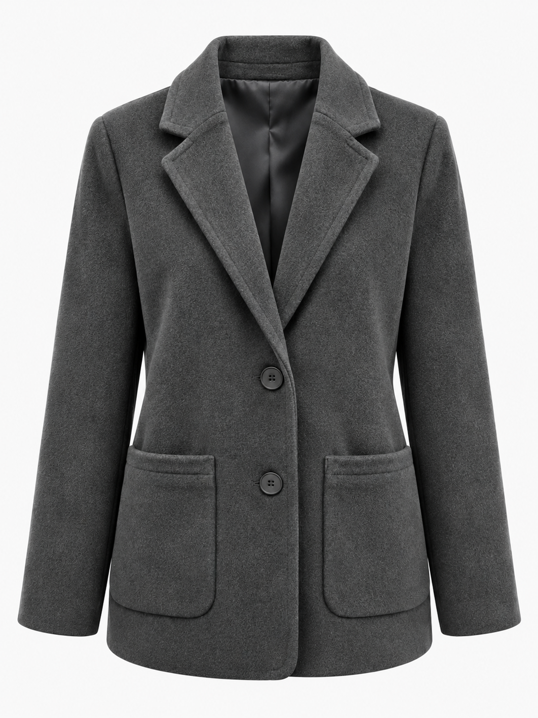 Damen Blazermantel aus Polyester mit Reverskragen, Knopfleiste und Taschen