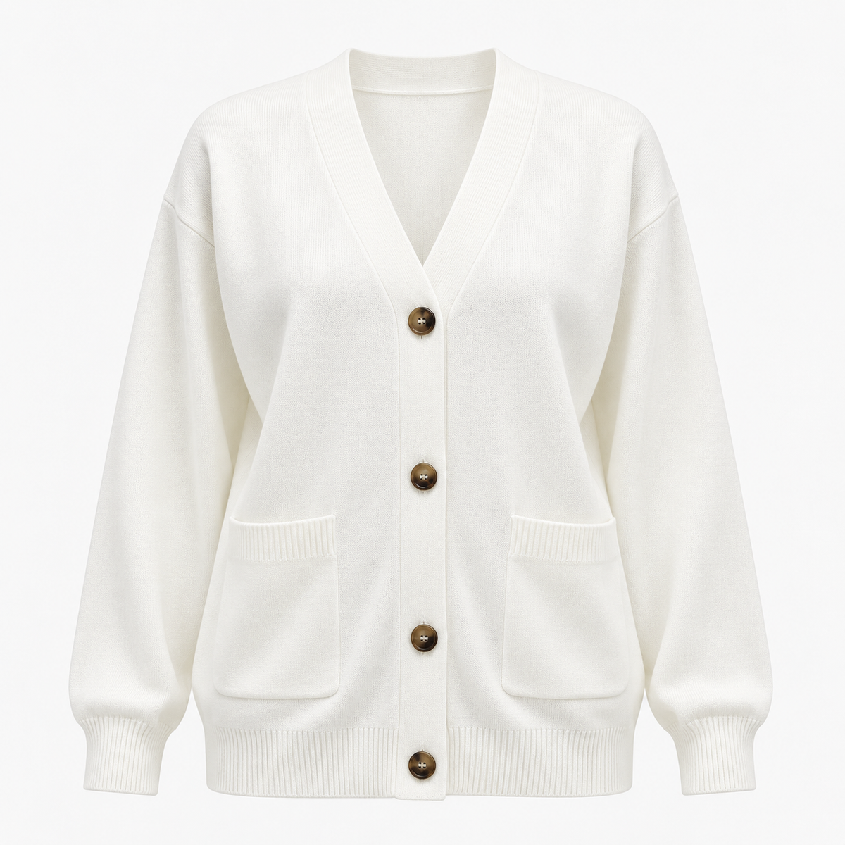 Damen Cardigan mit V-Ausschnitt und langen Ärmeln