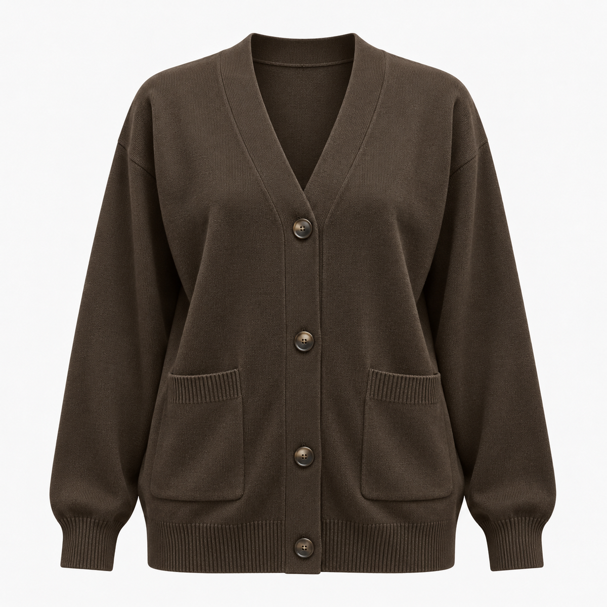 Damen Cardigan mit V-Ausschnitt und langen Ärmeln