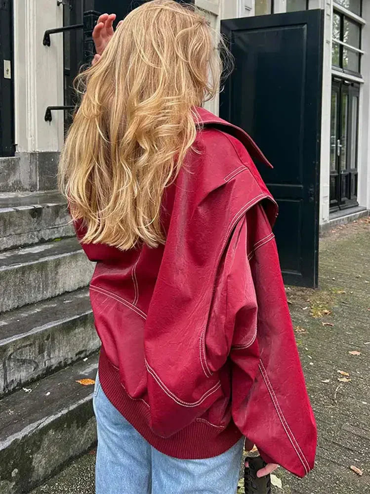 Damen Elegante Jacke in Weinrot 2