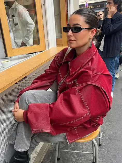 Damen Elegante Jacke in Weinrot 4