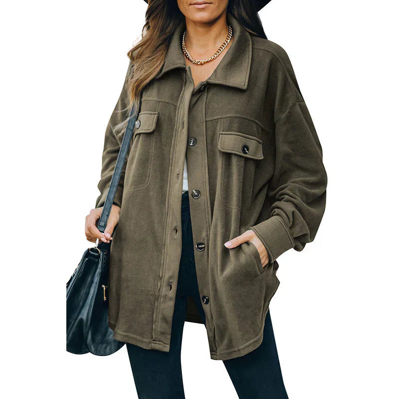 Damen Fleecejacke mit Knöpfen und Komfort 2