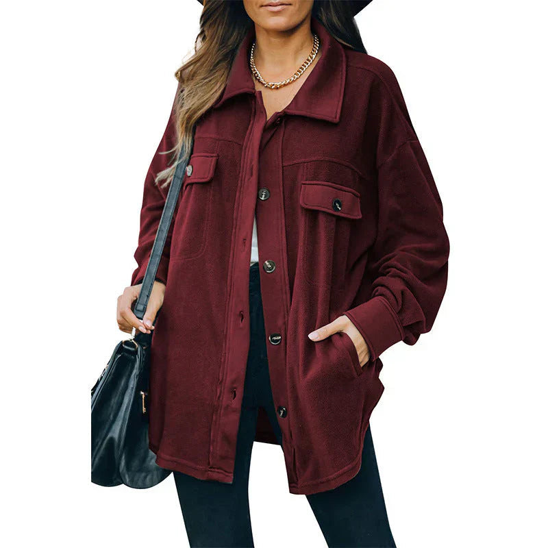 Damen Fleecejacke mit Knöpfen und Komfort 3