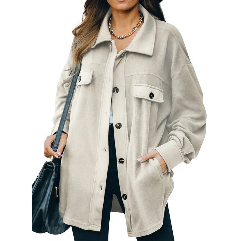 Damen Fleecejacke mit Knöpfen und Komfort 4