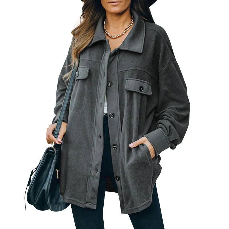 Damen Fleecejacke mit Knöpfen und Komfort 5