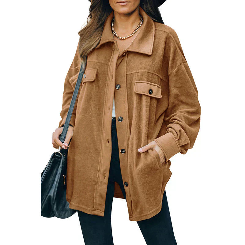 Damen Fleecejacke mit Knöpfen und Komfort 6