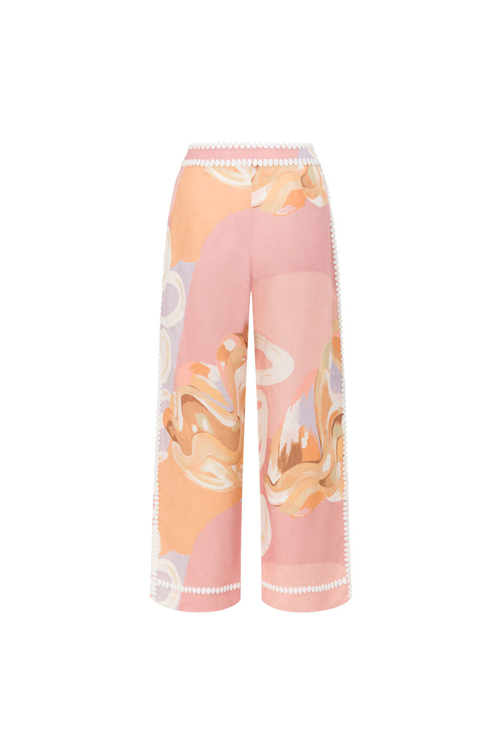Damen Hochtaillierte Stoffhose mit Kunstmotiv