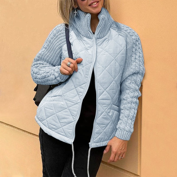 Damen Leichte Patchwork Daunenjacke 2