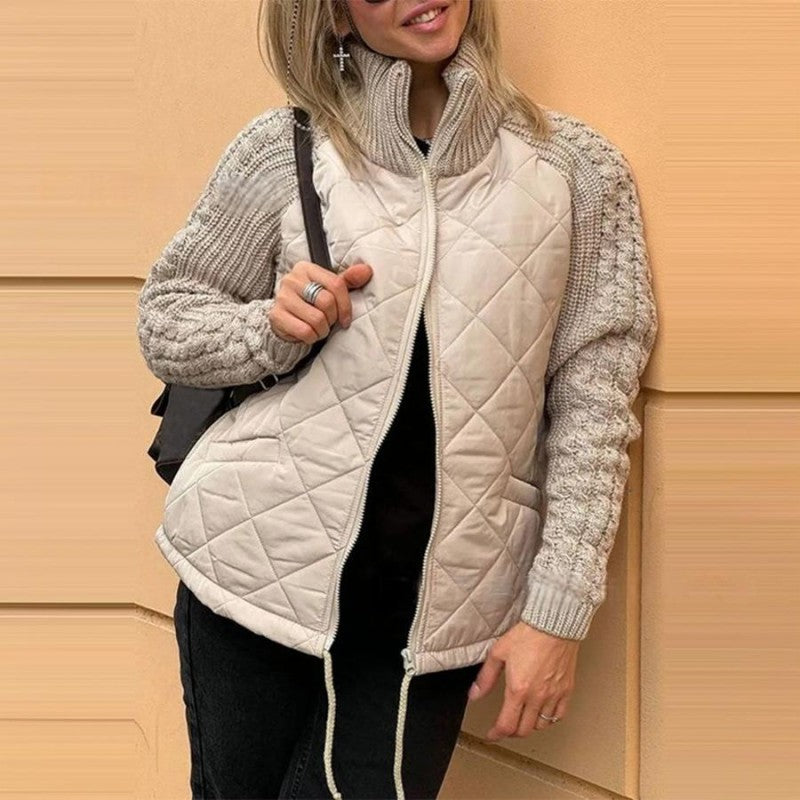 Damen Leichte Patchwork Daunenjacke 3