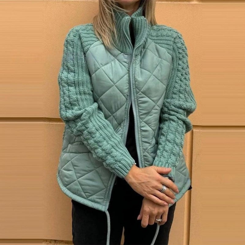 Damen Leichte Patchwork Daunenjacke 4