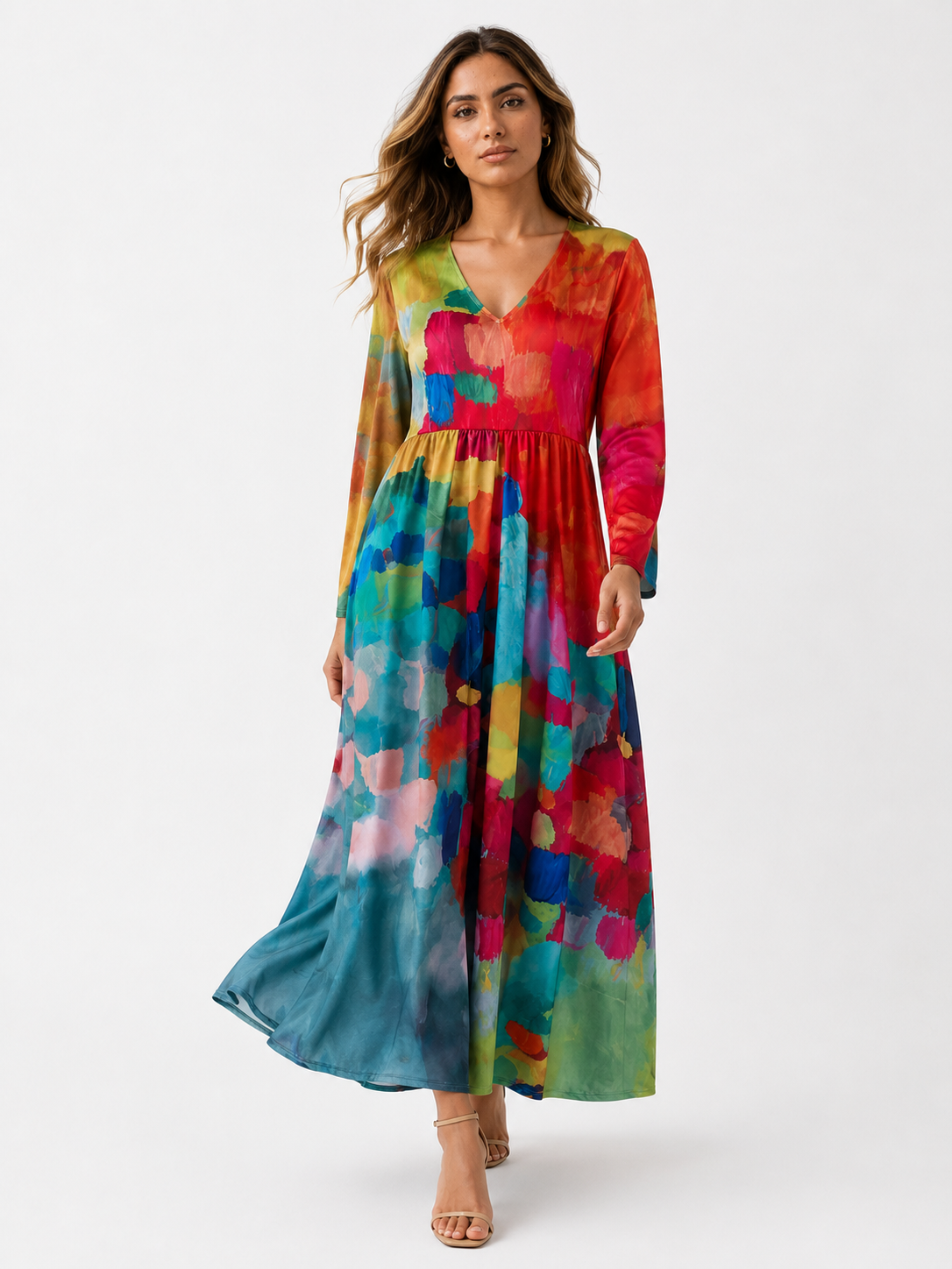 Vacker Nora - Barevné kimono s elegantním výstřihem do V pro styl a pohodlí