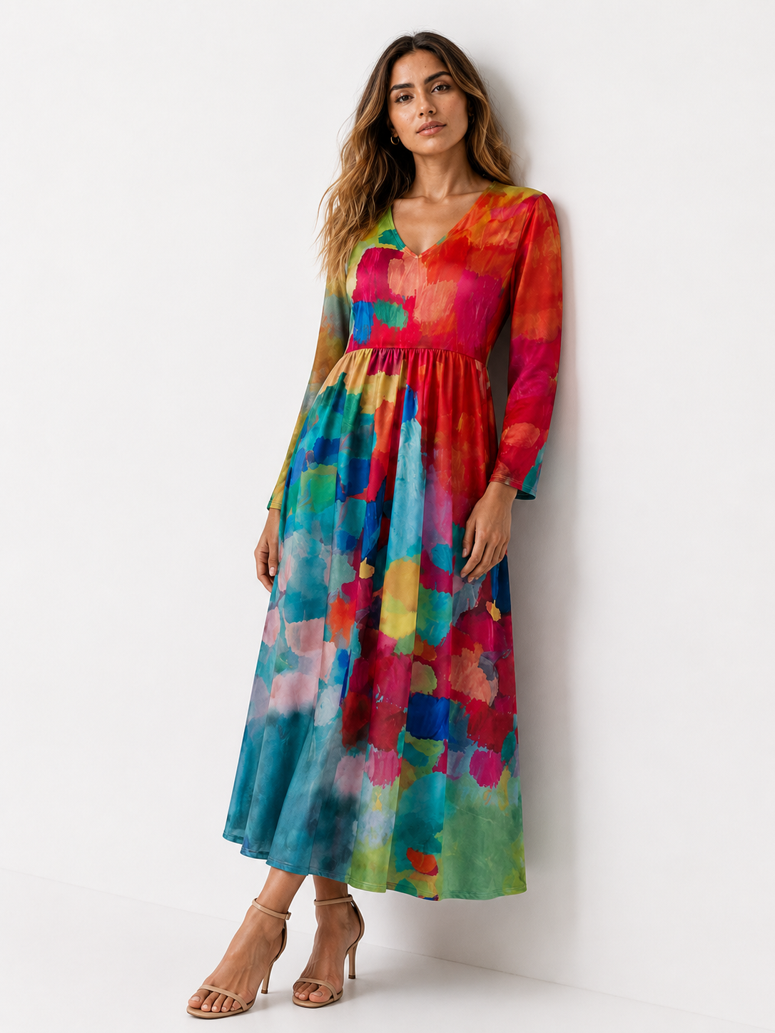 Vacker Nora - Barevné kimono s elegantním výstřihem do V pro styl a pohodlí