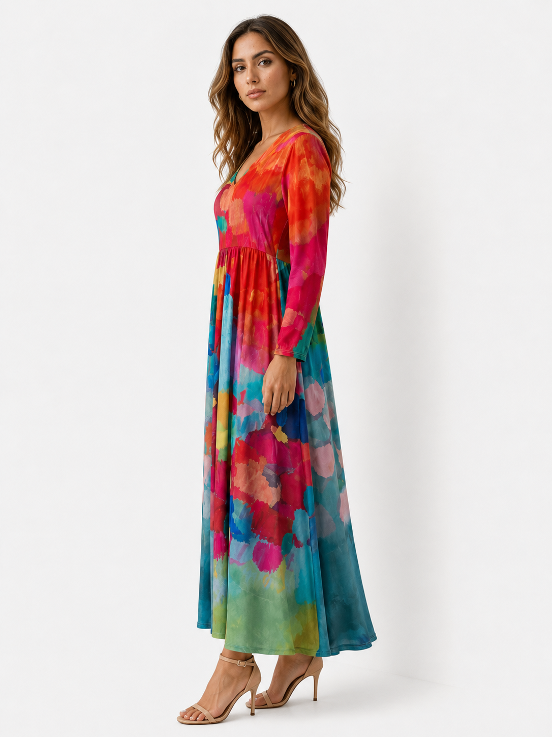 Vacker Nora - Barevné kimono s elegantním výstřihem do V pro styl a pohodlí
