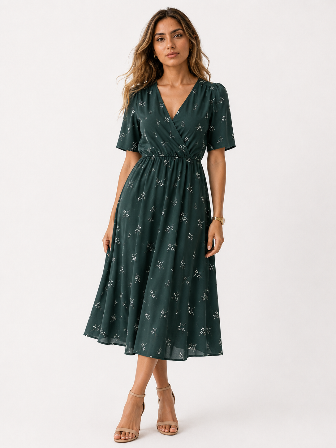 Abito casual con scollo a V da donna