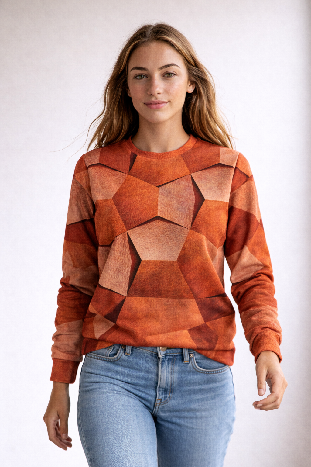 FELYSSIA – Damen Oberteil mit geometrischem Muster