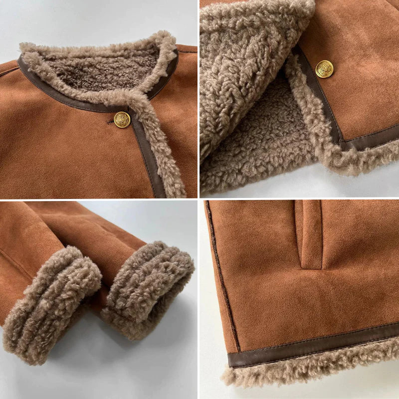Damen Sherpa Mantel für Winter Eleganz - Roborro