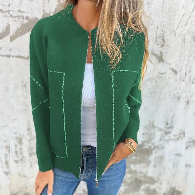 Damen Warme Jacke Mit Reißverschluss 2