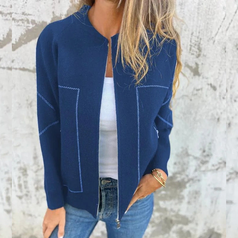 Damen Warme Jacke Mit Reißverschluss 3