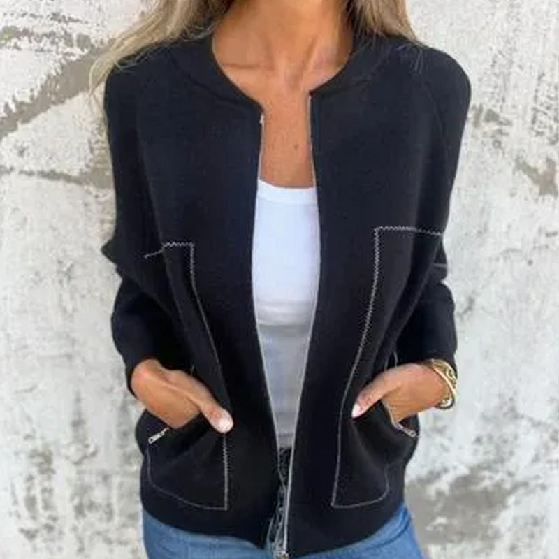 Damen Warme Jacke Mit Reißverschluss 6