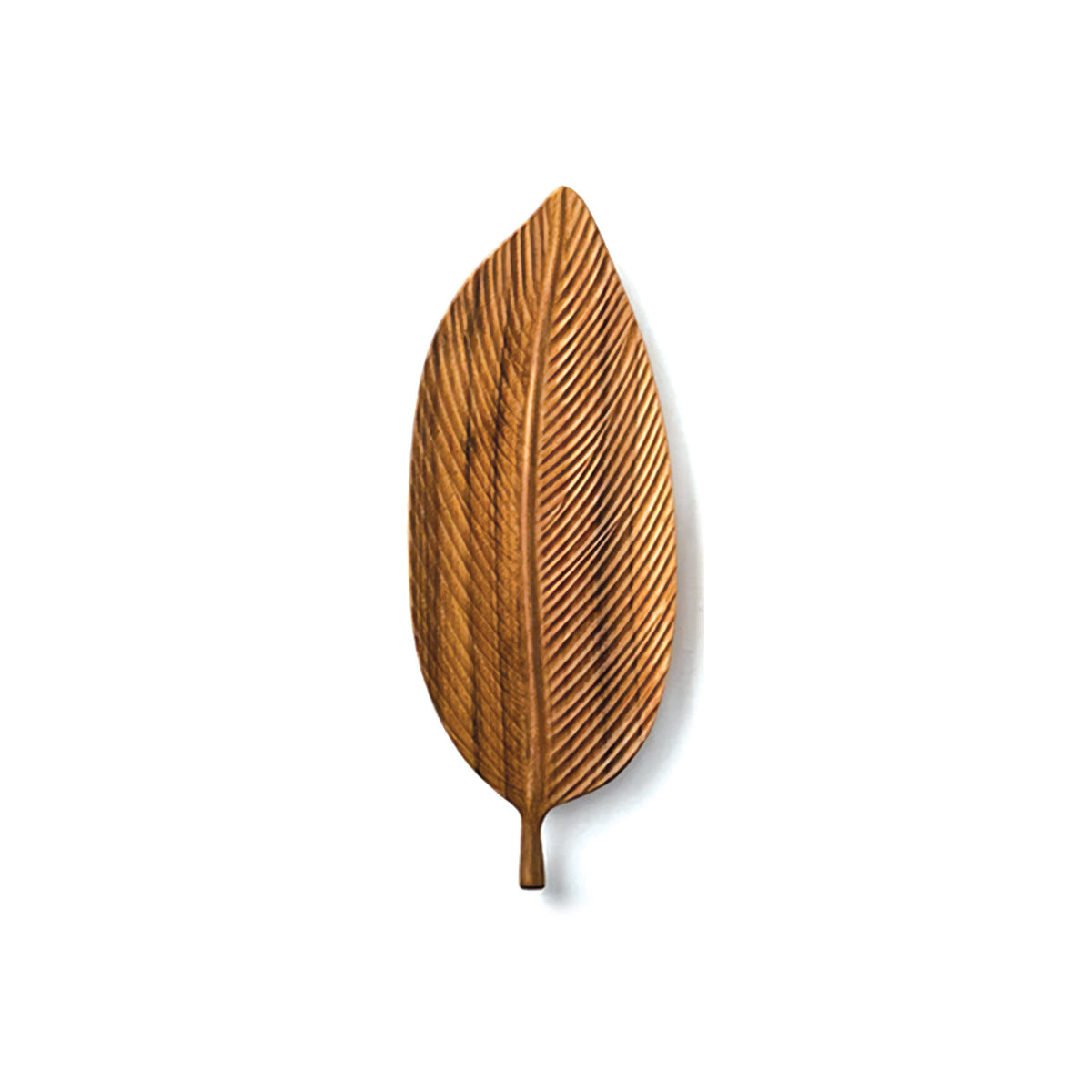 Dunkel Nussbaum N-Form mit Blattmuster | Elegantes Servierbrett aus Naturholz
