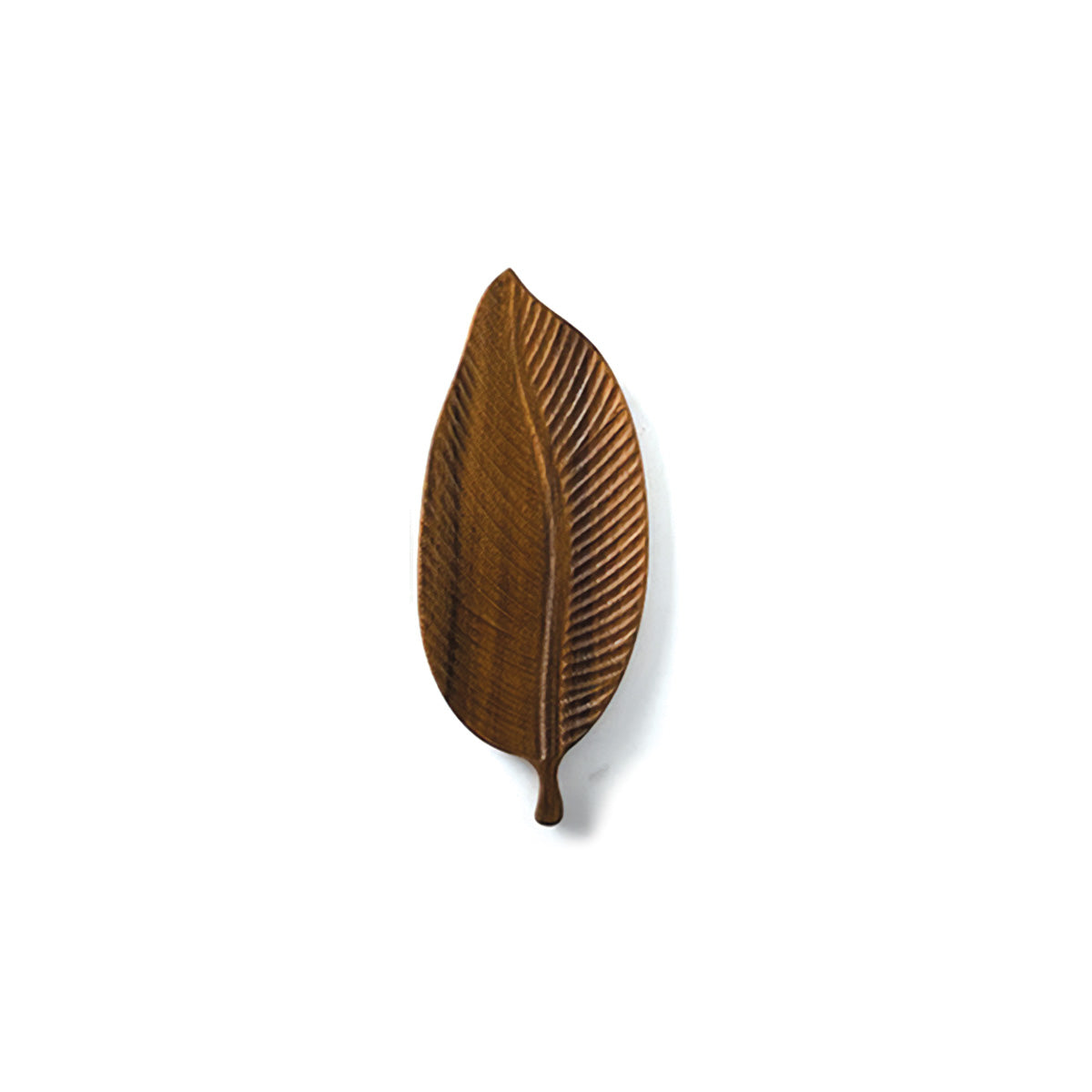Dunkel Nussbaum N-Form mit Blattmuster | Elegantes Servierbrett aus Naturholz