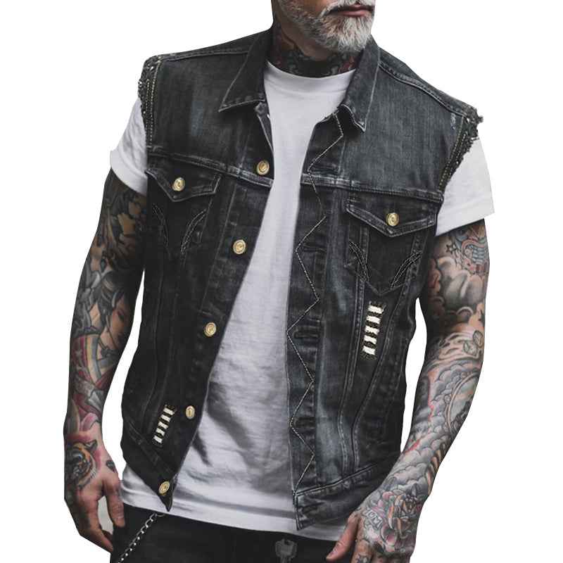 Herren Jeansweste ärmellos - Lässiger Denim Streetwear Look