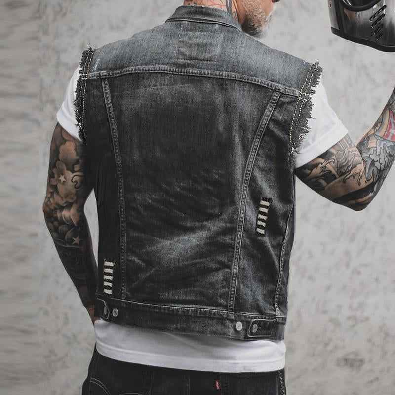 Herren Jeansweste ärmellos - Lässiger Denim Streetwear Look