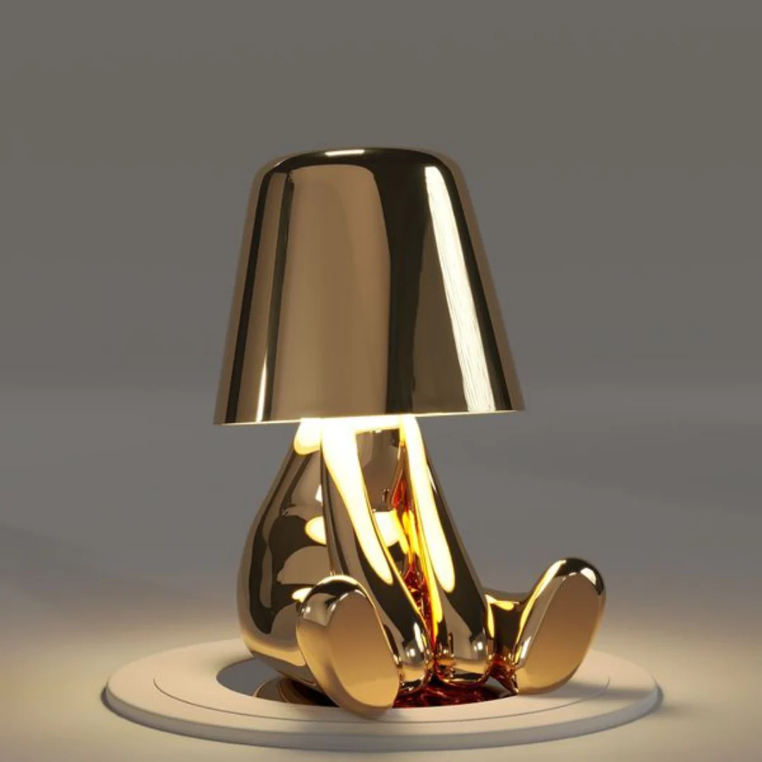 Wiederaufladbare USB-Goldene Resin-Tischlampe mit variabler Helligkeit