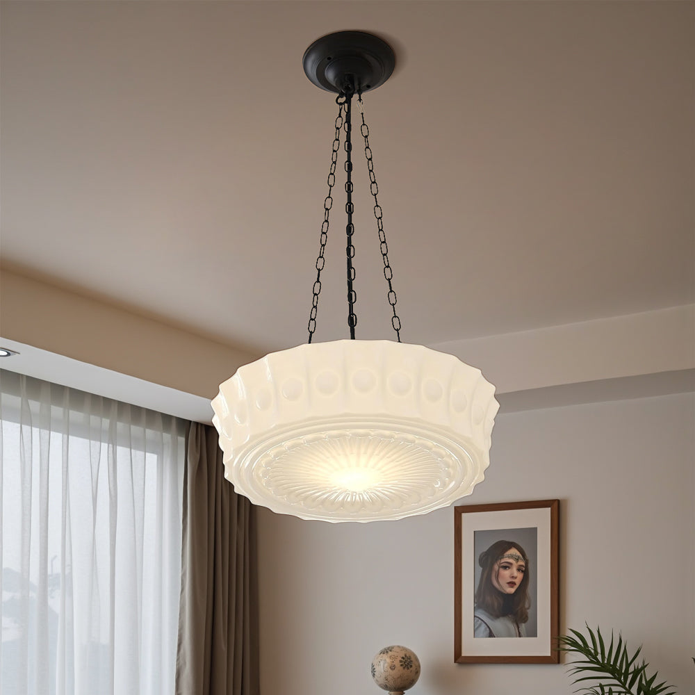 Thalessia – Elegante Melkwitte Hängeleuchte mit Modernem Minimalistischem Design