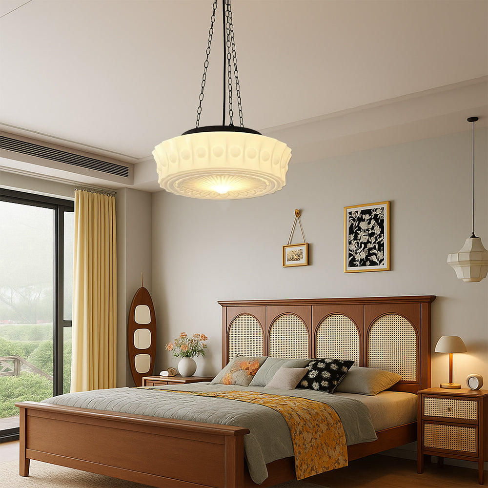 Thalessia – Elegante Melkwitte Hängeleuchte mit Modernem Minimalistischem Design