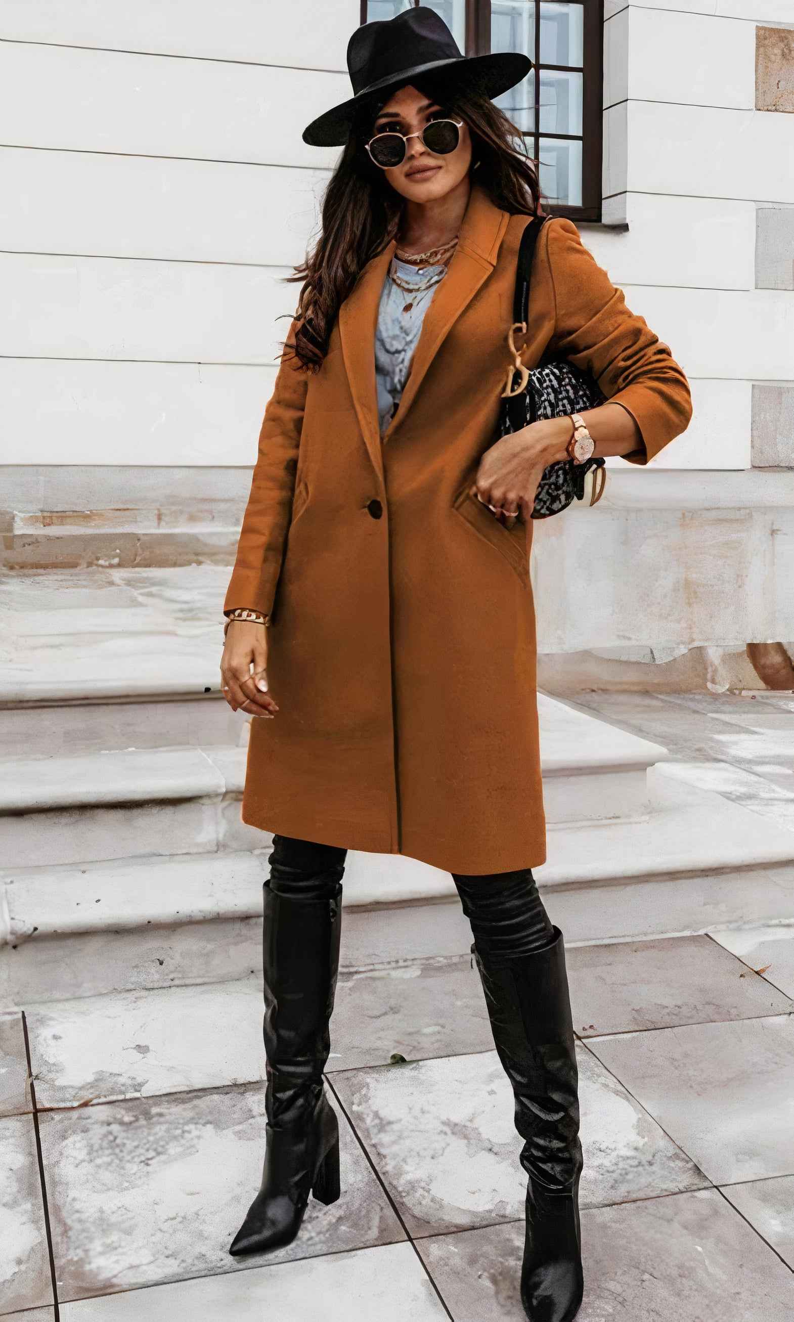 Astrid | Eleganter langer Mantel für Damen für einen eleganten Stil