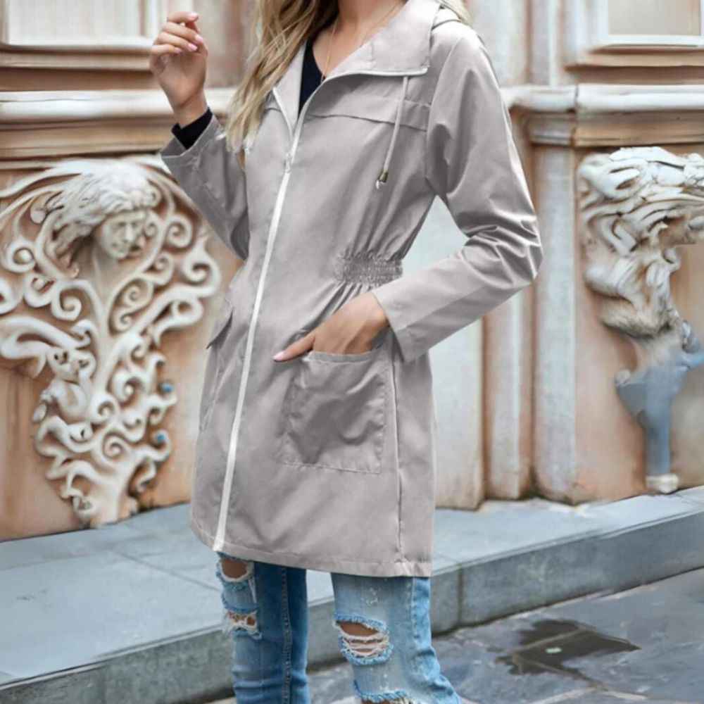 Agneta | Eleganter wasserdichter Gürtelmantel für Damen