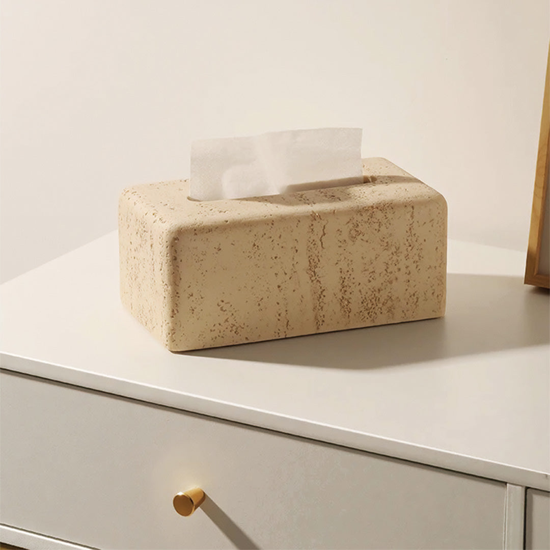 Elegante Taschentuchbox aus Natürlichem Travertin 7