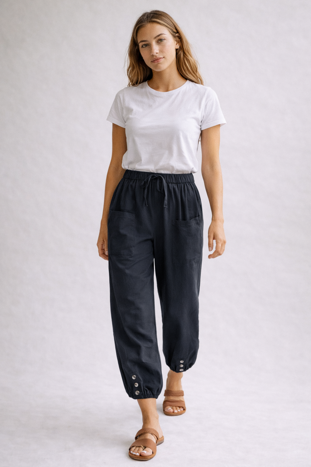 Elegante lockere Hose mit hohem Bund für einen stilvollen Look