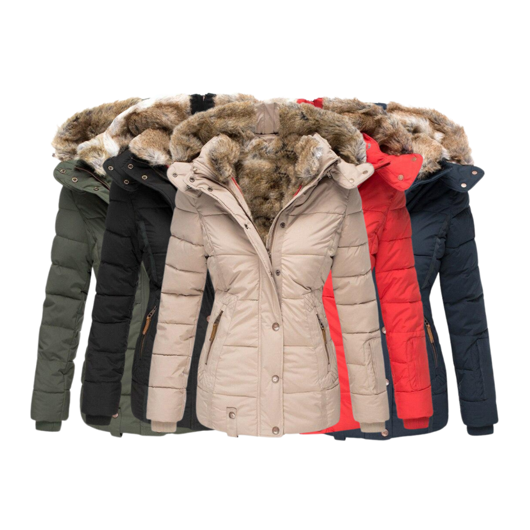 Eleganter Damen Wintermantel mit Fellkragen 5
