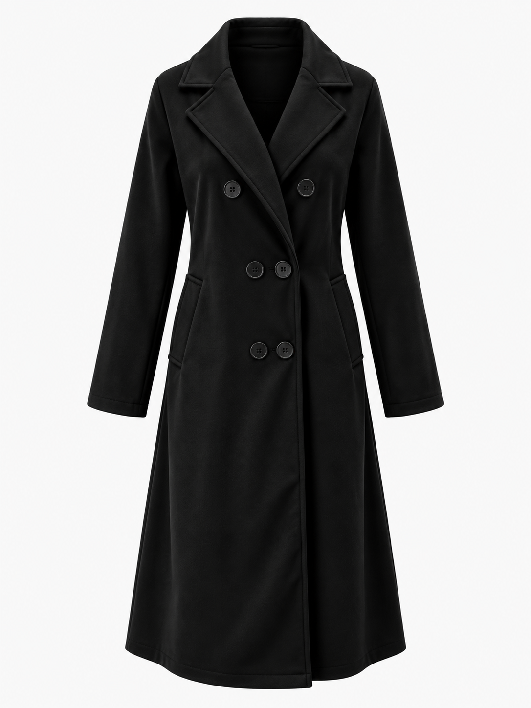 Elegantní dlouhý vlněný kabát s páskem pro stylový vzhled