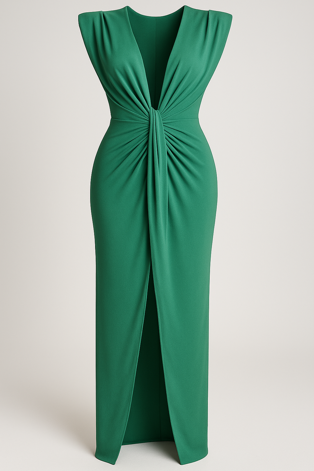 Festliches Kleid Damen mit Schlitz und Rohseideneffekt 11
