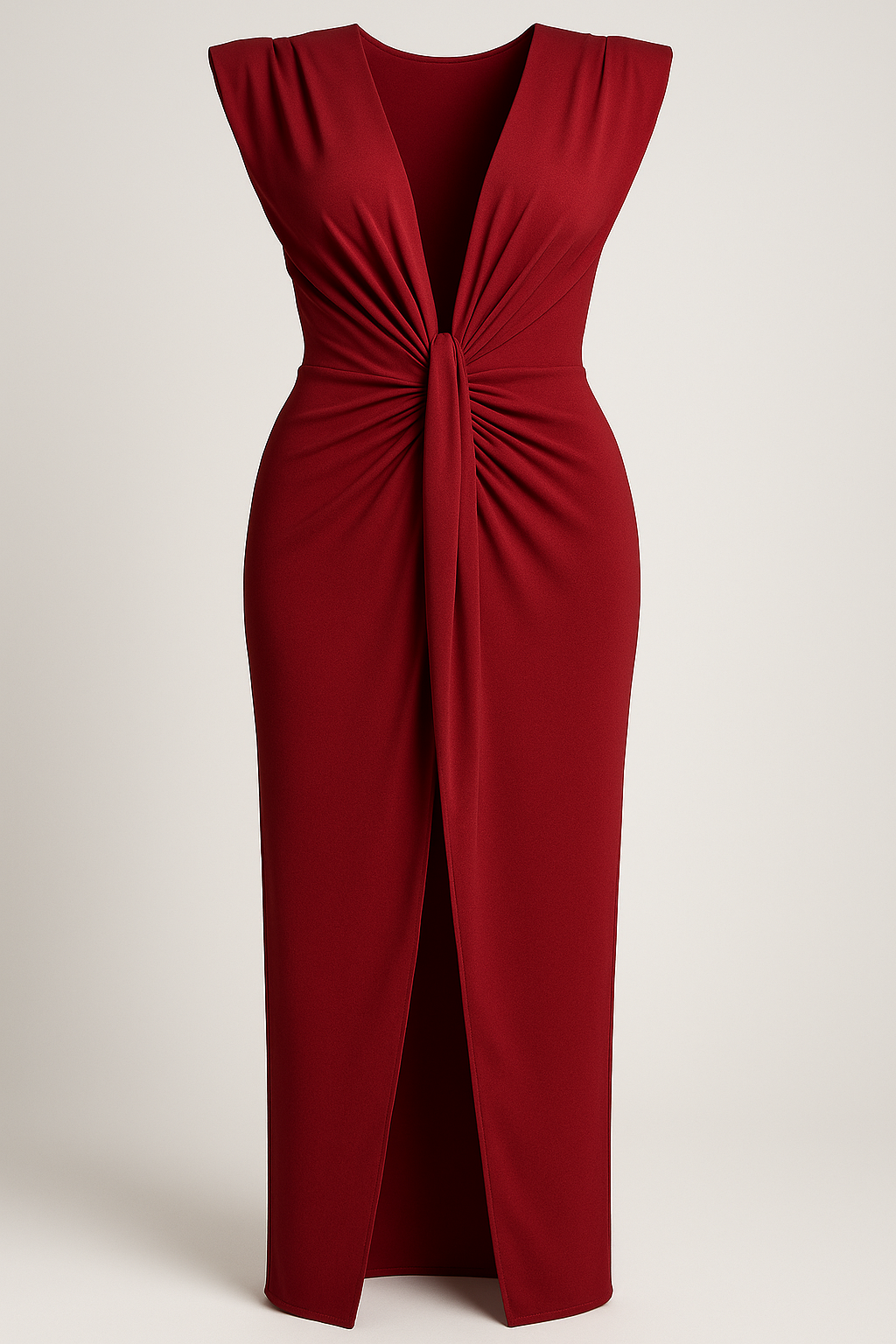 Festliches Kleid Damen mit Schlitz und Rohseideneffekt 13