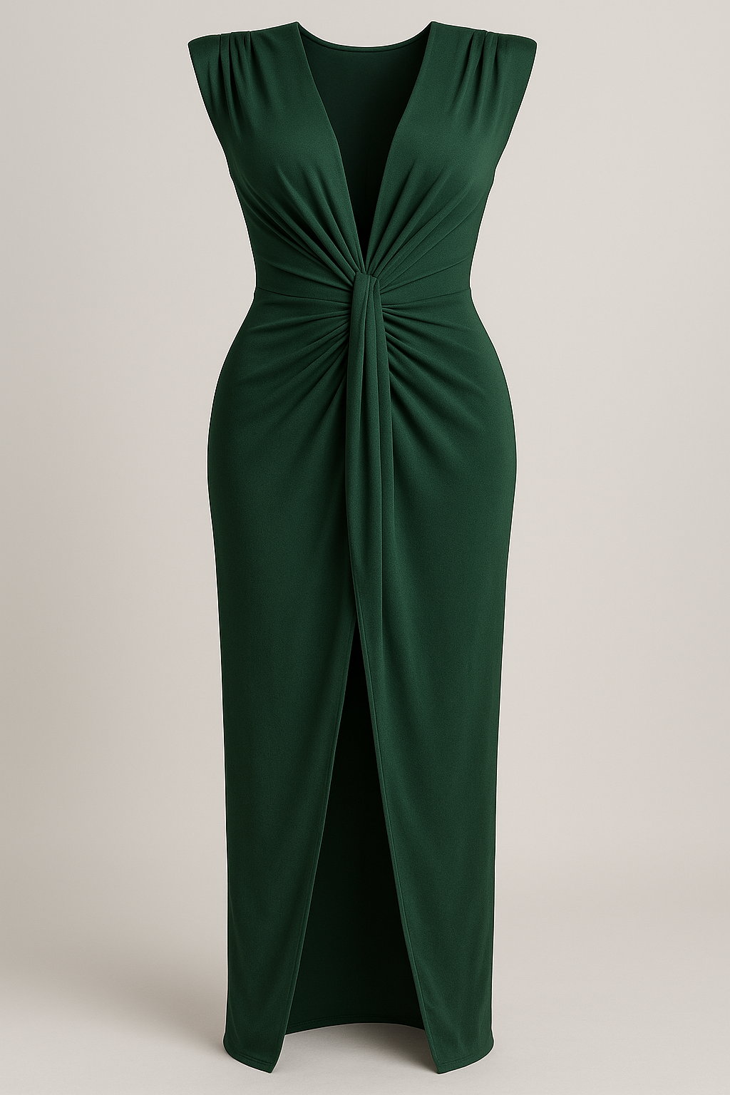 Festliches Kleid Damen mit Schlitz und Rohseideneffekt 15
