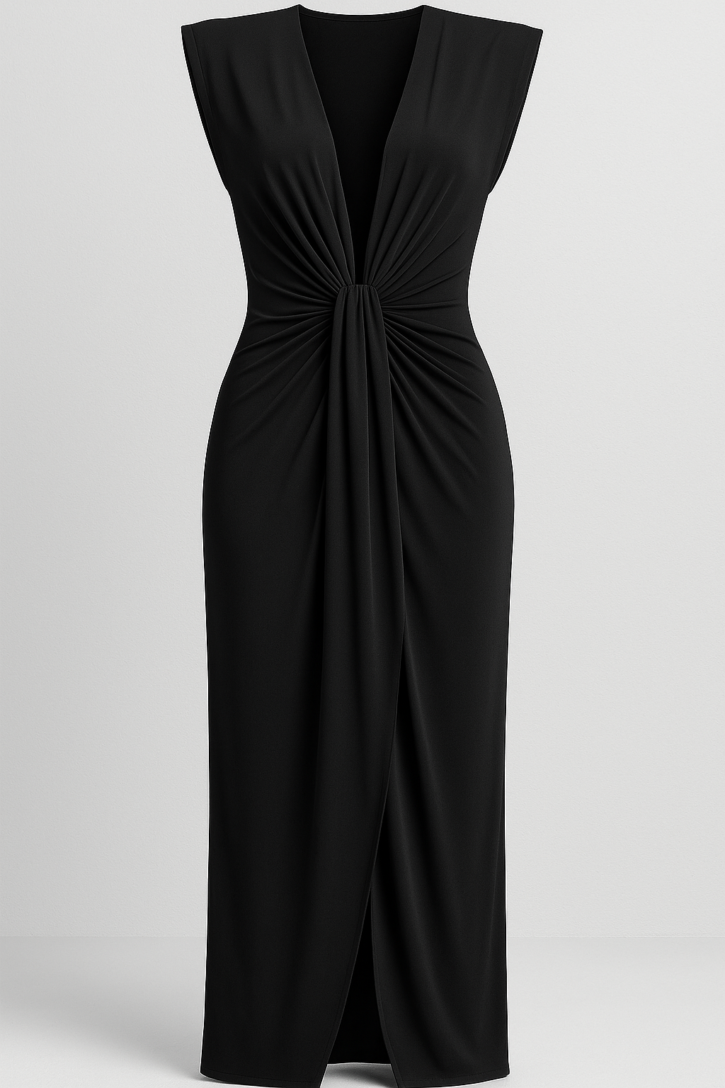 Festliches Kleid Damen mit Schlitz und Rohseideneffekt 16
