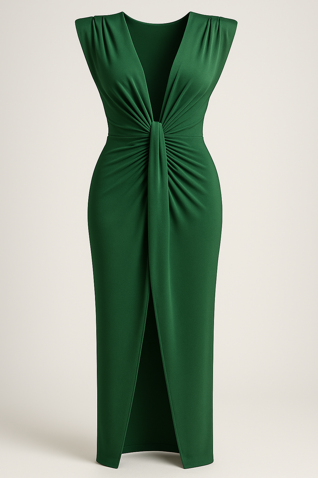 Festliches Kleid Damen mit Schlitz und Rohseideneffekt 8