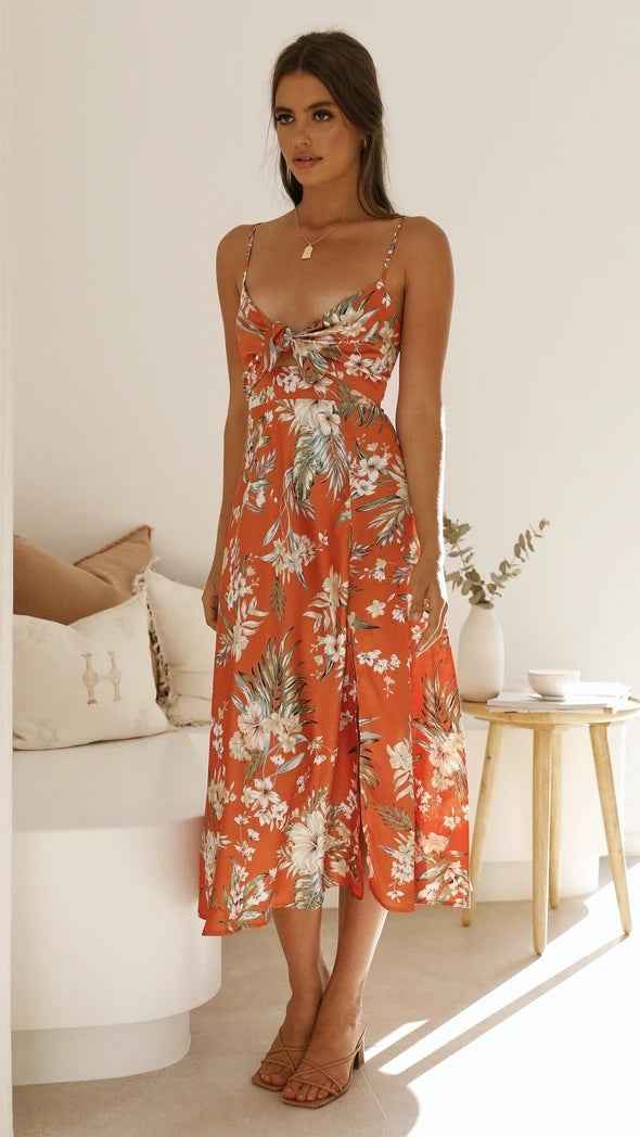 Flora | Romantic Midi Dress with Floral Print